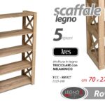 LIBRERIA SCAFFALE SLIM SALVASPAZIO 6 RIPIANI LEGNO MODERNO ROVERE 121*70*27 cm