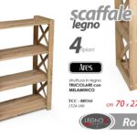 MOBILE LIBRERIA SCAFFALE BASSO MOBILETTO MODERNO DESIGN ROVERE LEGNO 101*70*27cm