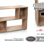 MOBILETTO LIBRERIA SCAFFALE MODERNO RIPIANI MENSOLE ROVERE SBIANCATO 80*24*H63