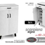 MOBILE SCARPIERA ARMADIO 2 ANTE 5 RIPIANI + CASSETTO BIANCO LEGNO 108*60*32 cm
