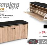 PANCA SCARPIERA SALVASPAZIO RIBALTA CON CUSCINO MOBILE LEGNO ROVERE 80*24*H41cm