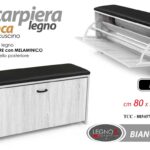PANCA SCARPIERA CONTENITORE MOBILE RIBALTA CUSCINO SALVASPAZIO BIANCA 80*24*41CM