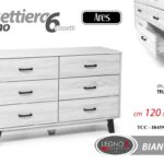 CASSETTIERA SALVASPAZIO 6 CASSETTI BASSA SETTIMINO MODERNO BIANCO  120*38*H74 cm