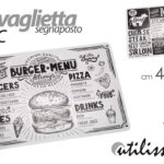 Tovaglietta americana segnaposto sottopiatto menù pvc vintage retrò ass 44x28 cm