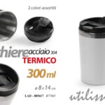 BICCHIERE TERMICO TAZZA THERMOS TE THE CAFFè VIAGGIO UFFICIO ACCIAIO 300 ML