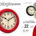 OROLOGIO DA PARETE TONDO MODERNO VINTAGE SILENZIOSO MINIMAL CHIC ASSORT ABS 22cm