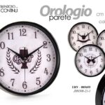 OROLOGIO DA PARETE TONDO MODERNO VINTAGE SILENZIOSO MINIMAL BAR ASSORT ABS 26cm