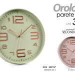 OROLOGIO DA PARETE TONDO MODERNO CLASSICO SILENZIOSO VERDE ROSA ASSORT ABS 31*4