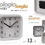 OROLOGIO SVEGLIA DA TAVOLO QUADRATO MODERNO VINTAGE COLORI ASSORT ABS 13*13cm