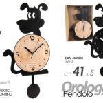 Orologio da Parete a Pendolo CANE SILENZIOSO ABS MODERNO CLASSICO ASSORT 41 CM