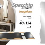 SPECCHIO DA PARETE IRREGOLARE CLASSICO MODERNO INGRESSO SALOTTO UFFICIO 154*40cm