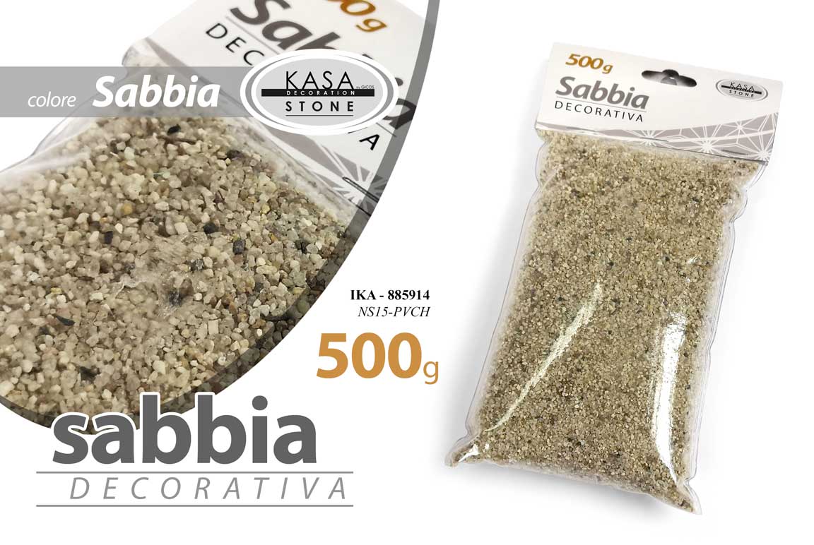 8025569885914 SABBIA DECORATIVA BEIGE AVORIO VASI PIANTE DECOUPAGE EVENTI HOBBY PRESEPE 500 GR - immagine 1