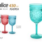 Bicchiere Calice vino bibite cocktail buffet feste party plastica dur deco 12 cm