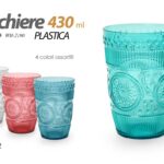 Bicchiere bibite acqua cocktail buffet feste party 430 ml plastica deco 12 cm