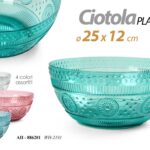 Insalatiera ciotola buffet feste giardino party plastica dura color 25*12 cm