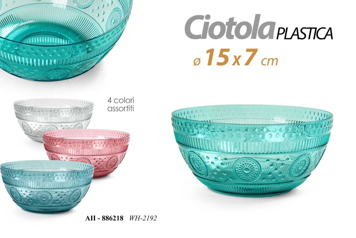 8025569886218 Ciotola coppetta macedonia buffet dessert plastica dura trasparente color 15 cm - immagine 1