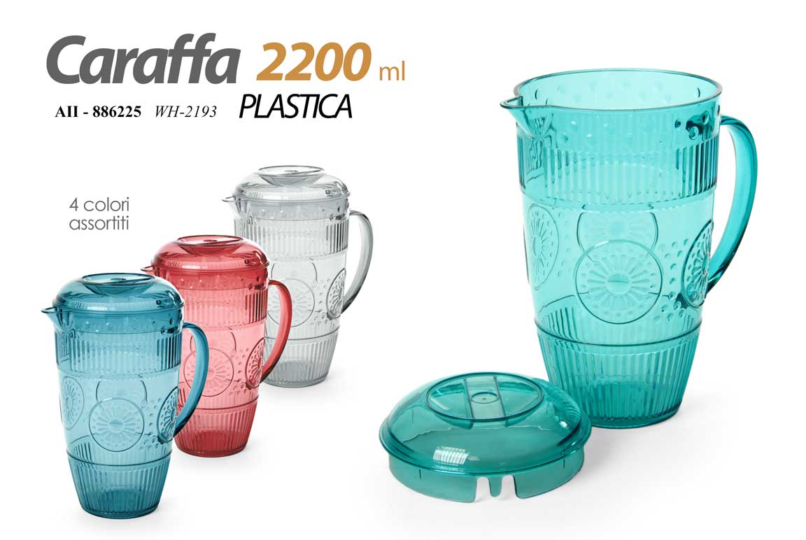 8025569886225 Caraffa brocca acqua bevande frigo buffet feste cucina plastica color ass 26 cm - immagine 1