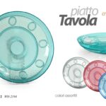 Piatti piani tavola cucina buffet feste plastica rigida trasparente color 26 cm