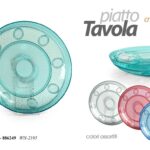 Piatto piano frutta dolce dessert feste buffet plastica trasparente color 20 cm