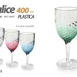 Calice bicchiere vino finger food buffet feste party plastica color ass 20 cm