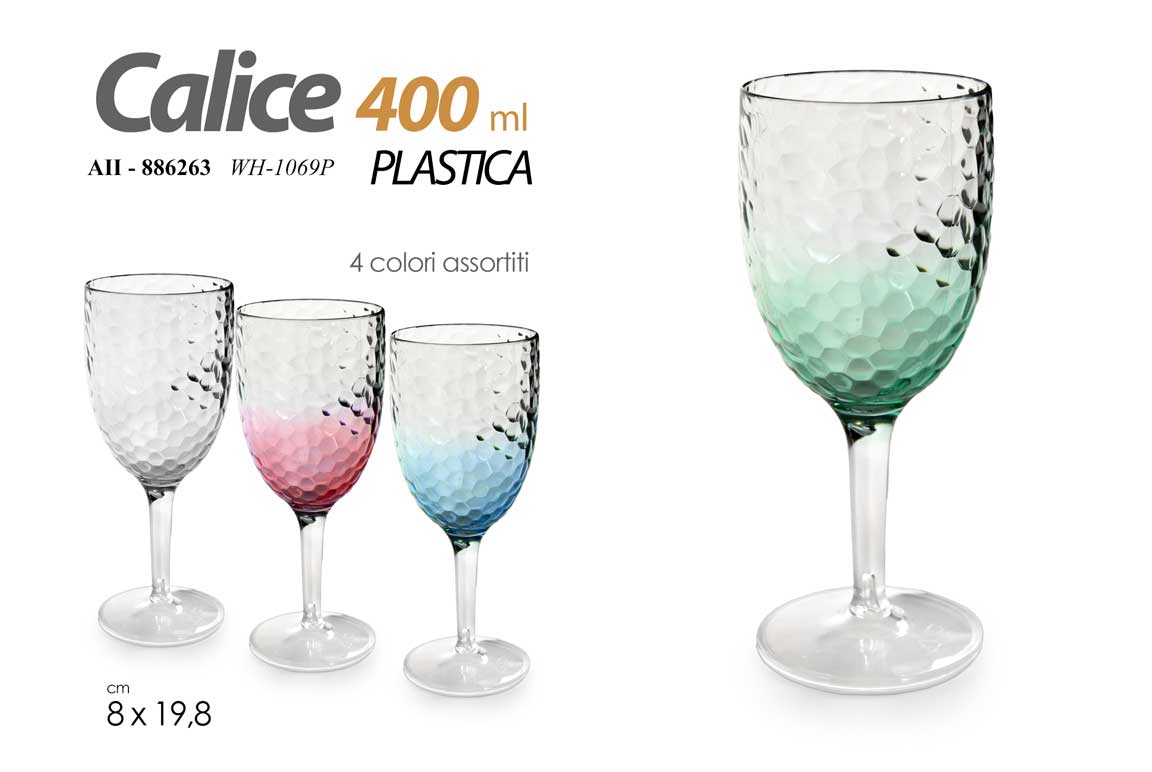 8025569886263 Calice bicchiere vino finger food buffet feste party plastica color ass 20 cm - immagine 1