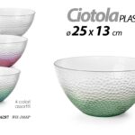 Insalatiera ciotola tonda buffet feste party antipasti frutta plastica 25 cm