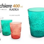 Bicchiere bibite acqua cocktail buffet feste party 400 ml plastica deco 12 cm