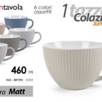 Tazza colazione jumbo cereali latte tazzone moderno ceramica matt assort 460 ml