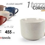 Tazza latte colazione jumbo cereali moderna ceramica puntinat nordico ass 455 ml