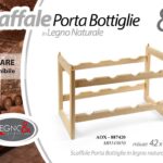Cantinetta vino 8 posti scaffale porta bottiglie cantina legno naturale 42x26x24