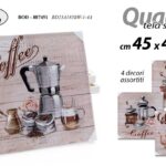 QUADRO STAMPA SU TELA Canvas LEGNO CAFFè CAFFETTIERA VINTAGE RETRO ASSORT 45*45