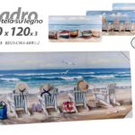 QUADRO STAMPA SU TELA Canvas LEGNO DECORO MARE SPIAGGIA SOGG ASSORTITI 60*120 cm