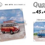 QUADRO STAMPA SU TELA Canvas LEGNO Furgone Volkswagen T2 Epoca SURF ASSORT 45*45