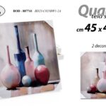 QUADRO STAMPA SU TELA Canvas LEGNO VASO Decoro VASI COLORATI ASSORTITI 45*45 cm
