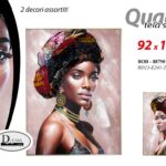 QUADRO STAMPA SU TELA Canvas LEGNO Donna SEXY AFRICA AFRICANA ASSORT 92*122 cm