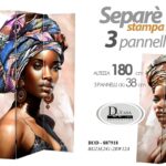 SEPARè PARAVENTO DIVISORIO STAMPA SU TELA TEALIO LEGNO 3 PANNEL DONNA 180*114cm