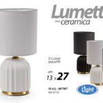 LAMPADA LUMETTO ABAT JOUR DA TAVOLO SCRIVANIA CAMERA CERAMICA COLOR ASS ORO 27cm