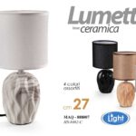 LAMPADA LUMETTO ABAT JOUR DA TAVOLO SCRIVANIA CAMERA CERAMICA COLOR ASS CH 27cm