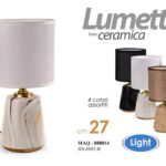 LAMPADA LUMETTO ABAT JOUR DA TAVOLO SCRIVANIA CAMERA CERAMICA ASSORT ORO 27*13cm