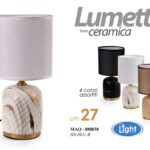 LAMPADA LUMETTO ABAT JOUR DA TAVOLO SCRIVANIA CAMERA CERAMICA COL ASSOR ORO 27cm