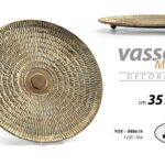 VASSOIO TONDO METALLO ANTICATO COLOR BRONZO ORO CLASSICO VINTAGE 35*35 CM