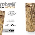 PORTAOMBRELLI TONDO METALLO ORO BRONZO CLASSICO MODERNO LIVING ELEGANTE 55*20cm