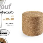 POUF Sgabello Poggiapiedi CILINDRO SEDIA CORDA CLASSICO MODERNO 30*30CM