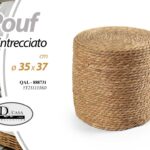 POUF Sgabello Poggiapiedi CILINDRO SEDIA CORDA CLASSICO MODERNO 35*H37CM