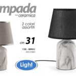 LAMPADA LUMETTO ABAT JOUR DA TAVOLO CAMERA SCRIVANIA CERAMICA COLOR ASSORT 31 cm