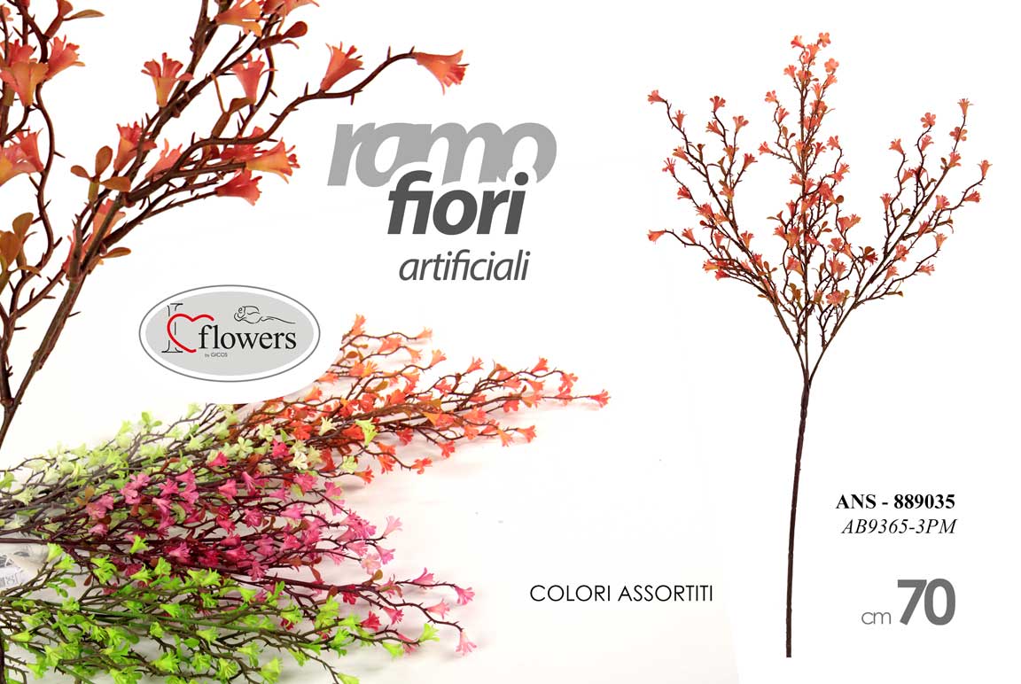 8025569889035 RAMO FIORI PIANTA ARTIFICIALE FINTA DECORAZIONE CASA EVENTI ASSORT PLAST 70 cm - immagine 1
