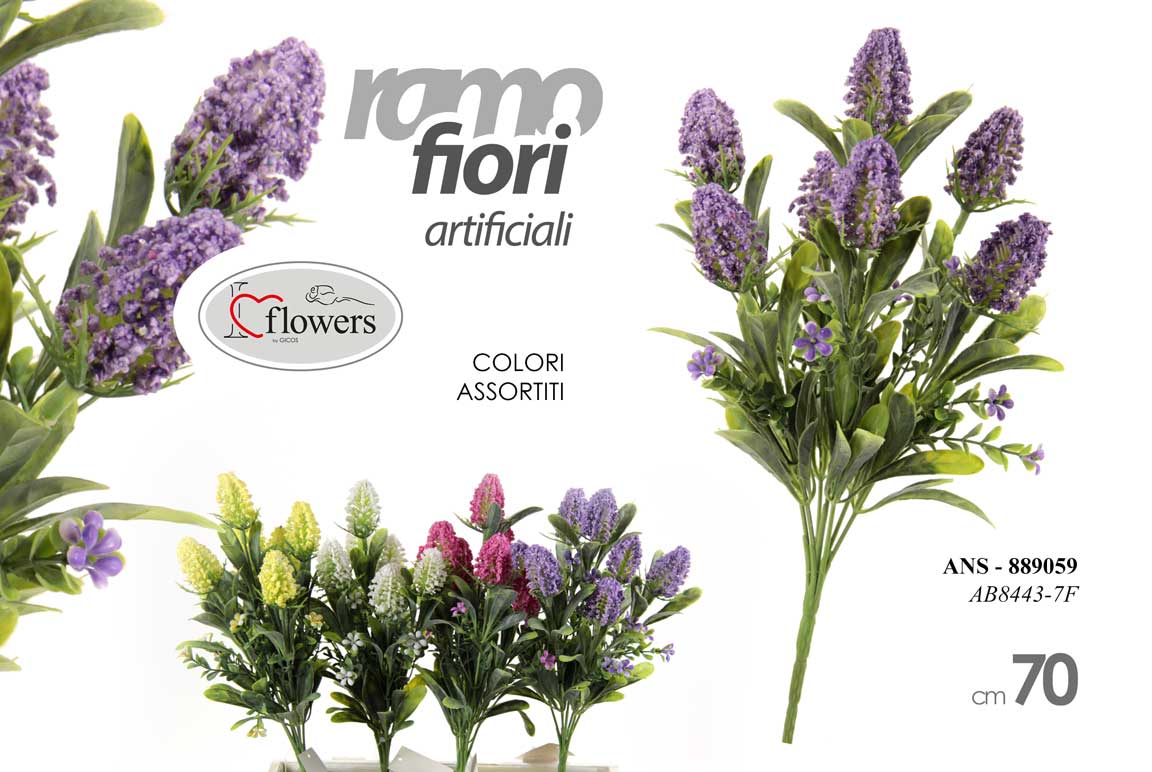 8025569889059 MAZZETTO FIORI ARTIFICIALE FINTO LAVANDA DECORAZIONE CASA EVENTI ASS PLAST 30cm - immagine 1