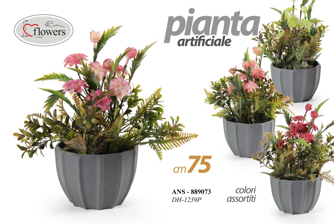 8025569889073 PIANTA PIANTINA ARTIFICIALE FINTA EVENTI DECORATIVA CASA VASO COLOR ASSOR 30*12 - immagine 1