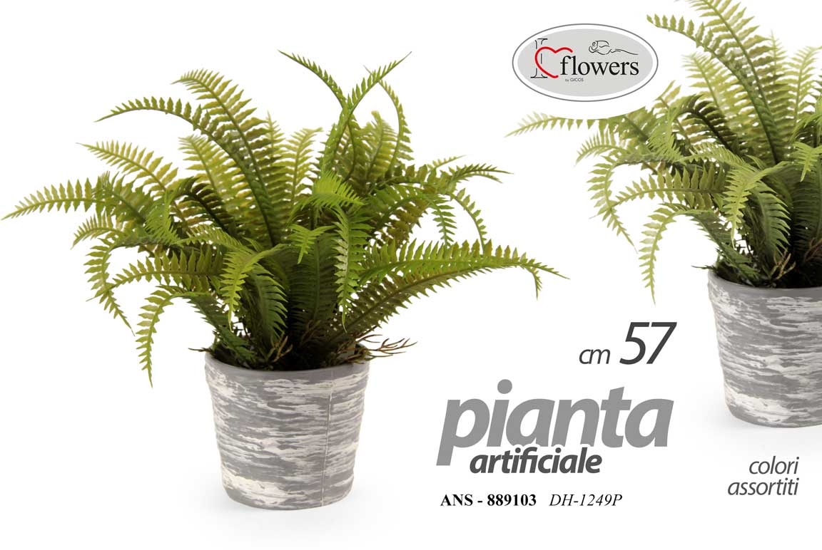 8025569889103 PIANTA PIANTINA FELCE ARTIFICIALE FINTA EVENTI DECORATIVA CASA VASO ASSOR 24*10 - immagine 1