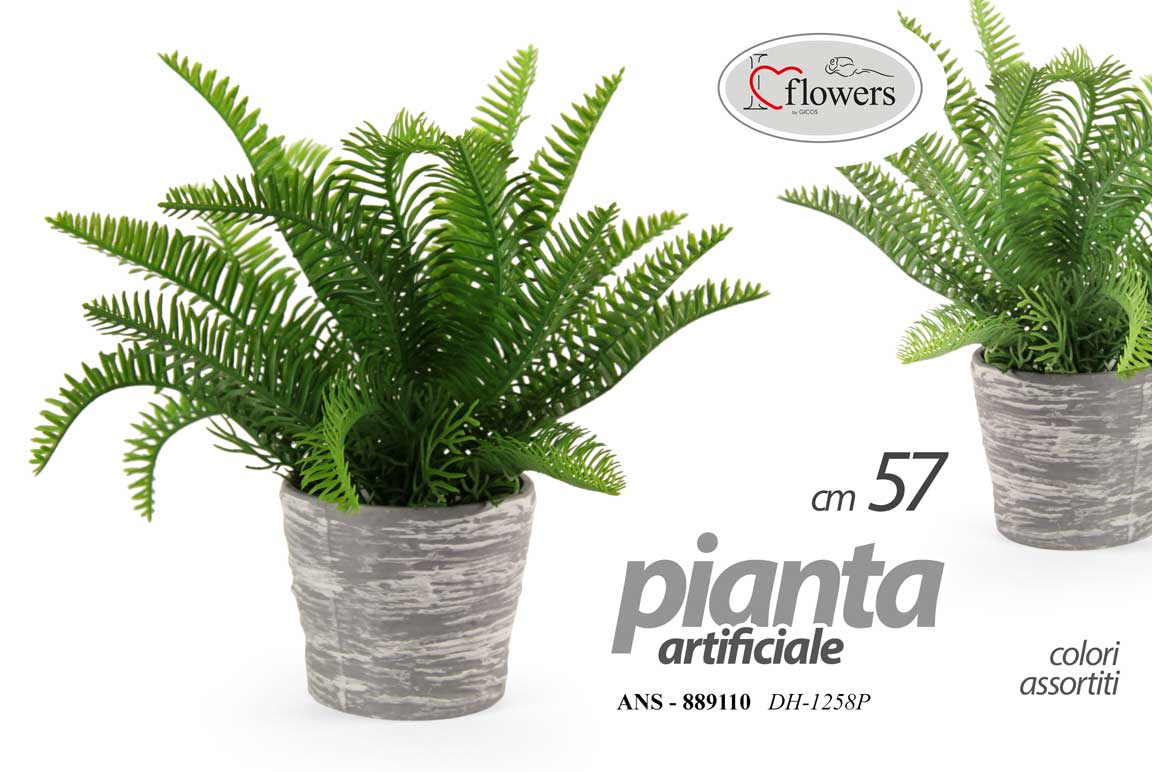 8025569889110 PIANTA PIANTINA FELCE ARTIFICIALE FINTA EVENTI DECORATIVA CASA VASO ASSOR 23*10 - immagine 1